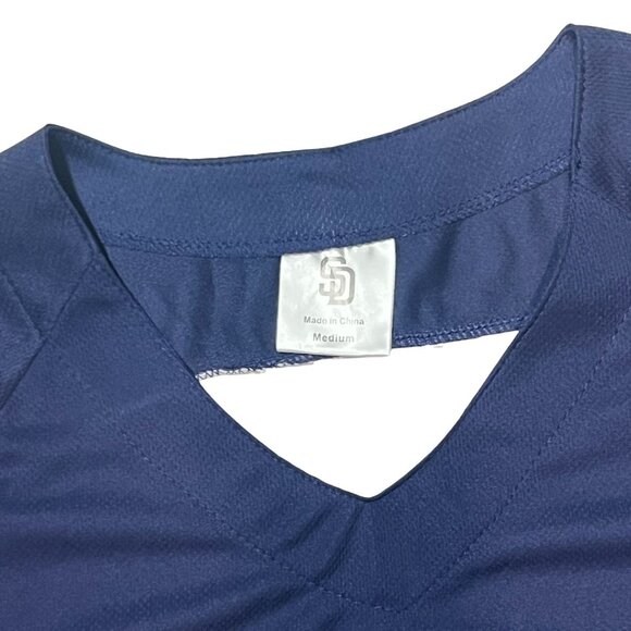 San Diego Padres MLB Baseball Jersey Shirt Cox Navy & White Size M - Picture 4 of 4